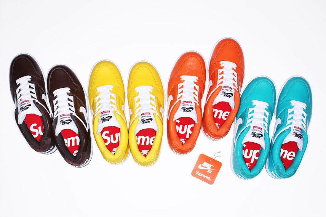 Nike sb x supreme air force 2 hot sale